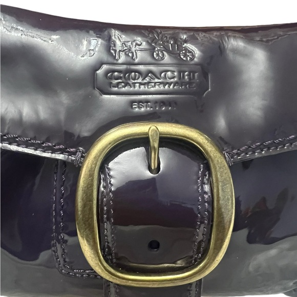 COACH Mini Purple Patent Leather Shoulder Bag - Picture 4 of 10